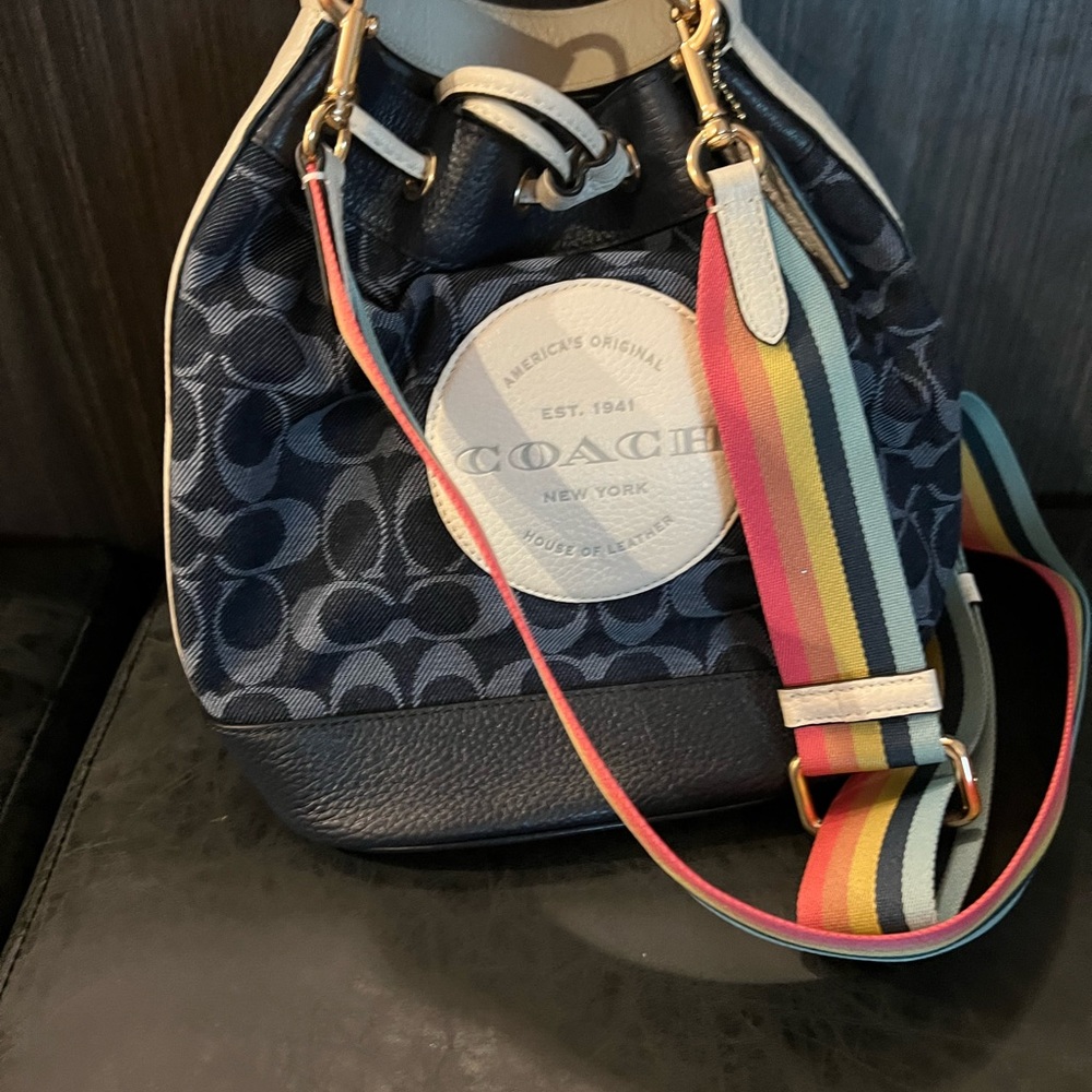 Dempsey Drawstring Bucket Bag In Signature Denim.… - image 2